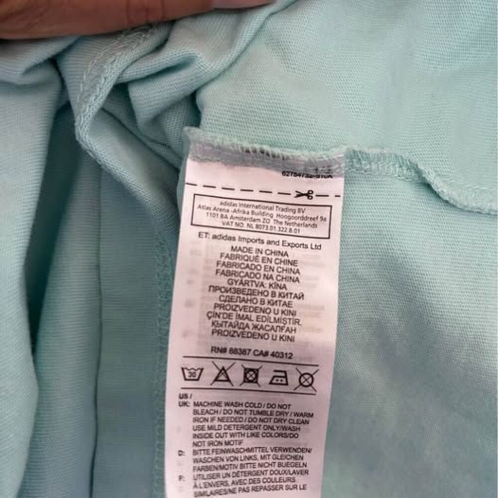 Adidas Graphic T-Shirt Mens Size Medium Light Blue Short Sleeve Chest Back Print - Picture 5 of 8